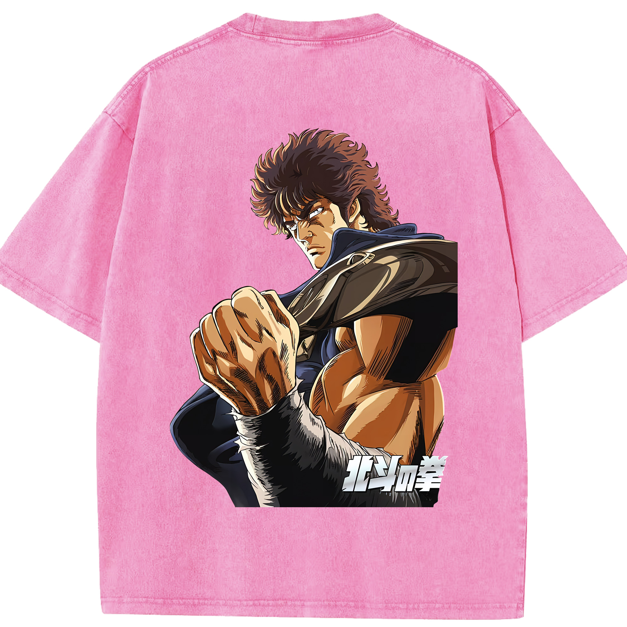 （画像用） 北斗の拳 Fist of the North Star 綿100% ヴィンテージ風 半袖Tシャツ（背面プリント）